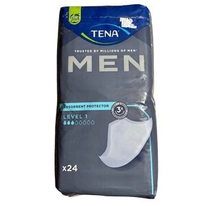 NEW TENA Men Absorbent Protector Level 1 Light Absorbency Pads 24 Count Pack